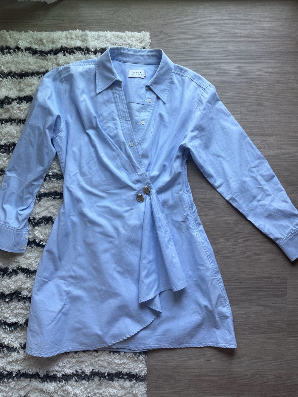 Tanya Taylor Pale Blue Collared Button Shirt